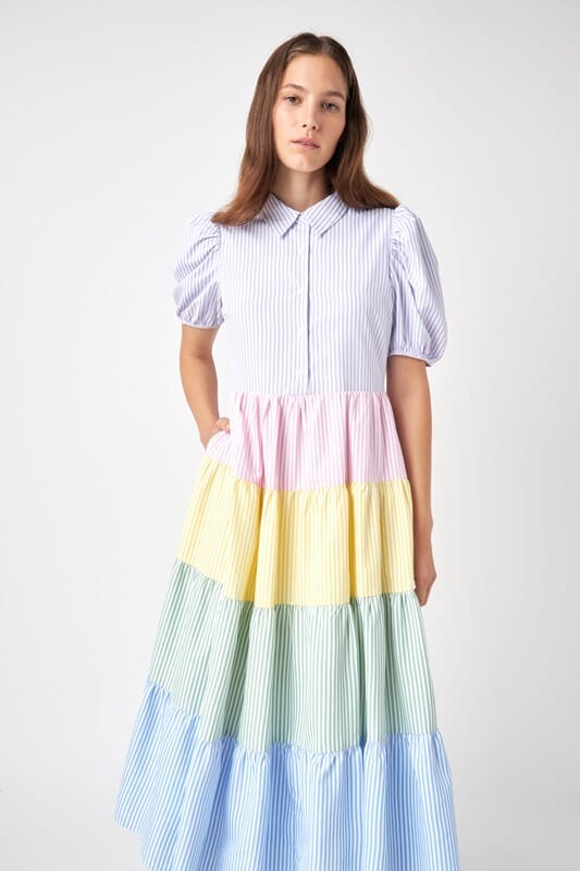 Pastel Seersucker Colorblock English Factory 
