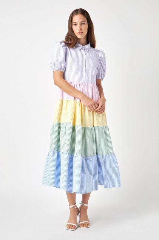 Pastel Seersucker Colorblock English Factory 