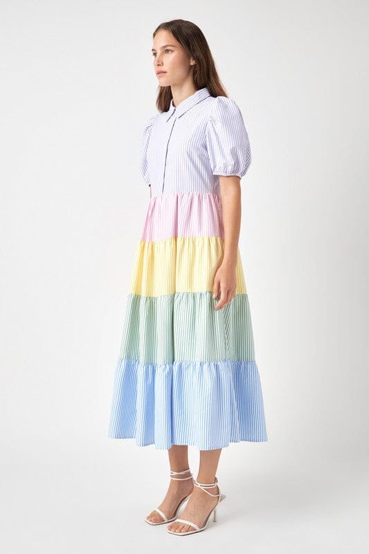 Pastel Seersucker Colorblock English Factory 