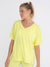 Perforated Square V-Neck Short Sleeve Active Top Mono B 