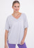 Perforated Square V-Neck Short Sleeve Active Top Mono B 