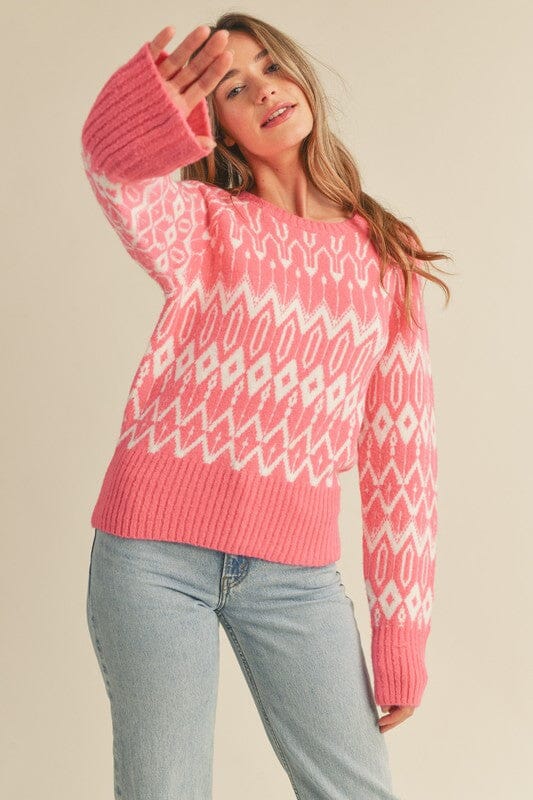 Pink Fair Isle Sweater &merci 