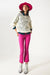 Pink Flare Jeans with Raw Hem Q2 