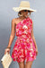 Pink Floral One-Shoulder Smocked Waist Dress Esley 