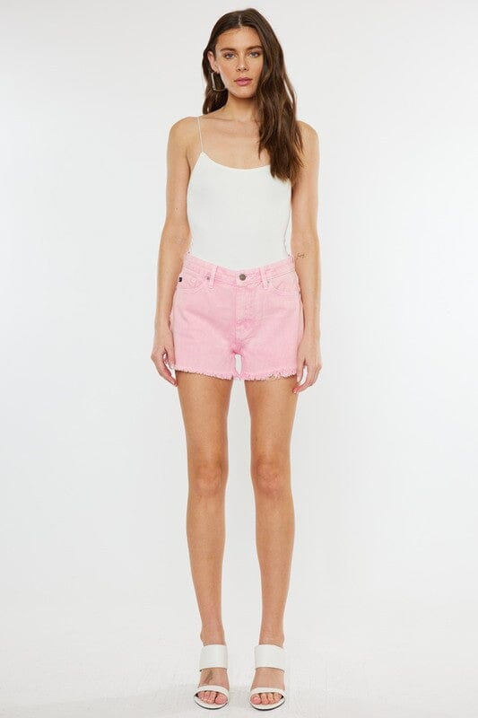 Pink Frayed Hem Shorts Kancan 