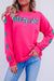 Pink Merry Sweatshirt with Christmas Tree Patch Youmi 