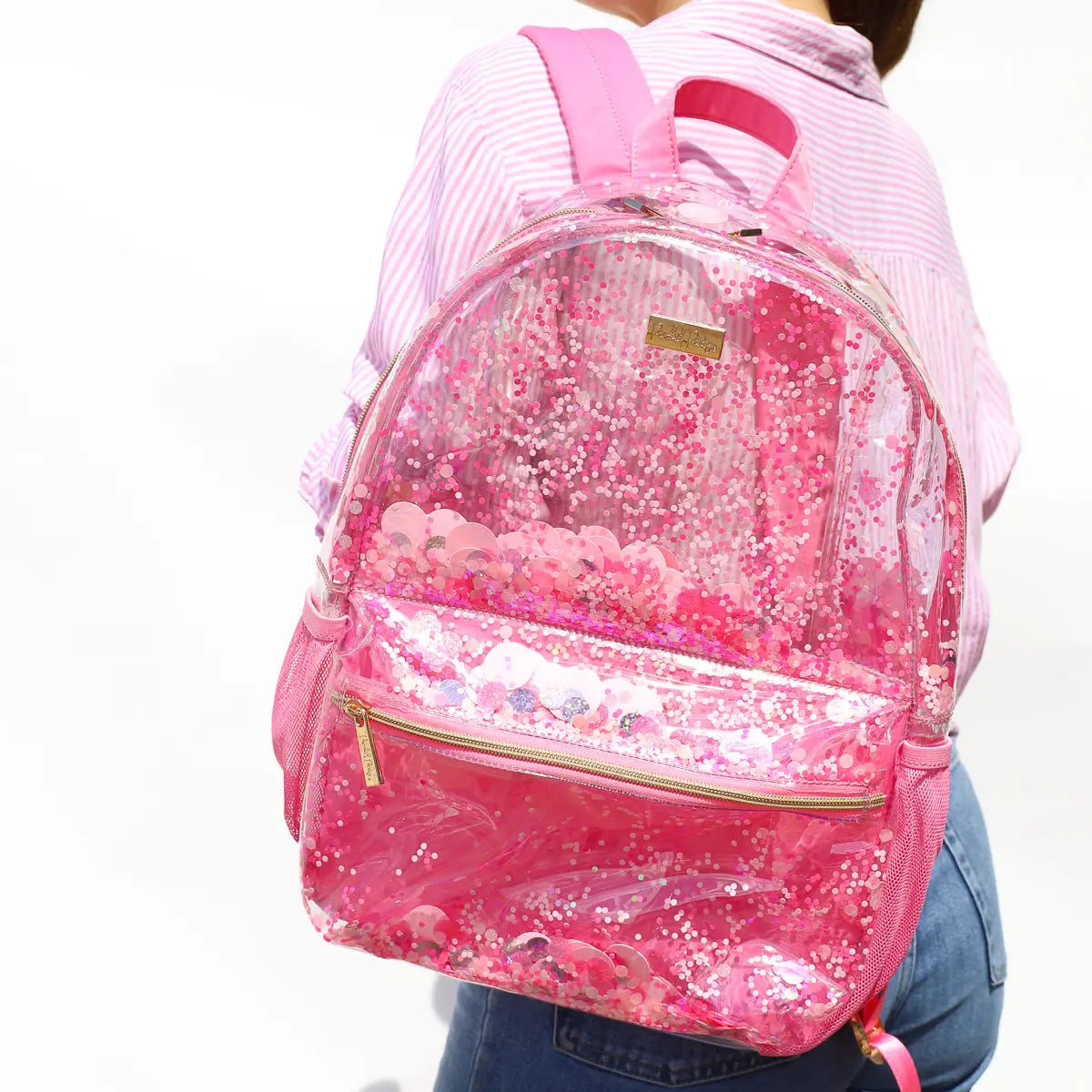 Pink Party Clear Confetti Backpack SNAP-Something New And Pretty 