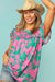 Pink/Green Ruffle Yoke Top Haptics 