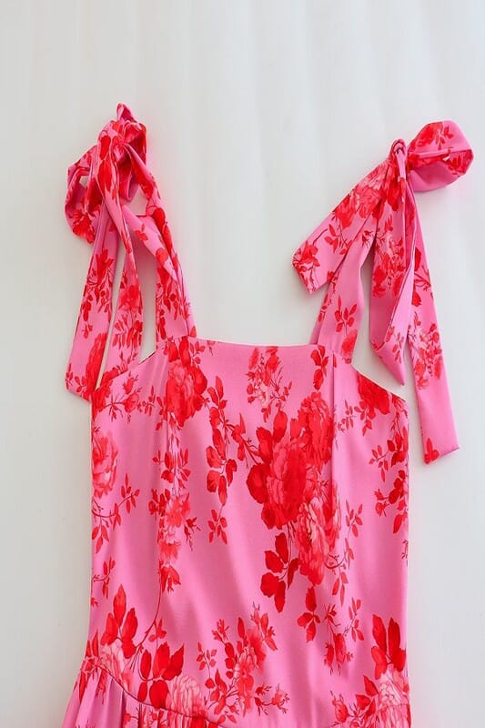Pink/Red Floral Tie Should Maxi Sundayup 