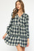 Plaid Longsleeve Tiered Dress entro 