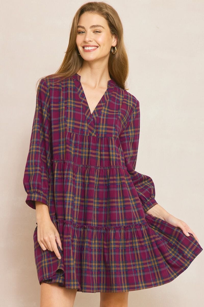 Plaid Tiered Dress entro 