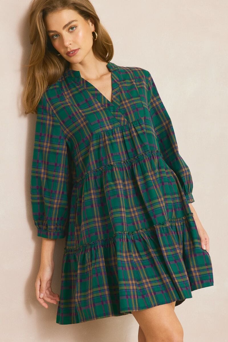 Plaid Tiered Dress entro 