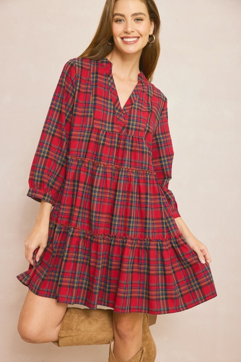 Plaid Tiered Dress entro 