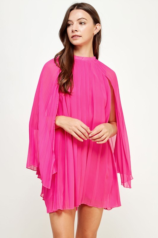 Pleated Chiffon Cape Shift Strut and Bolt 