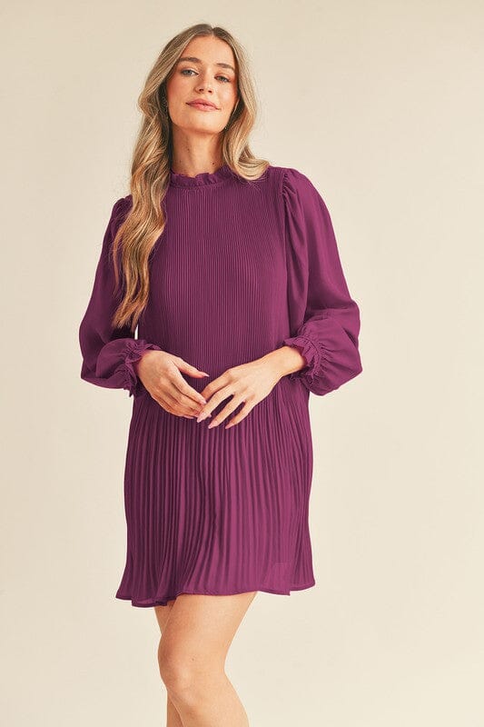 Pleated Longsleeve Swing Dress &merci 