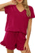 Pleated Short Sleeved Pajamas Set shoppingwill 