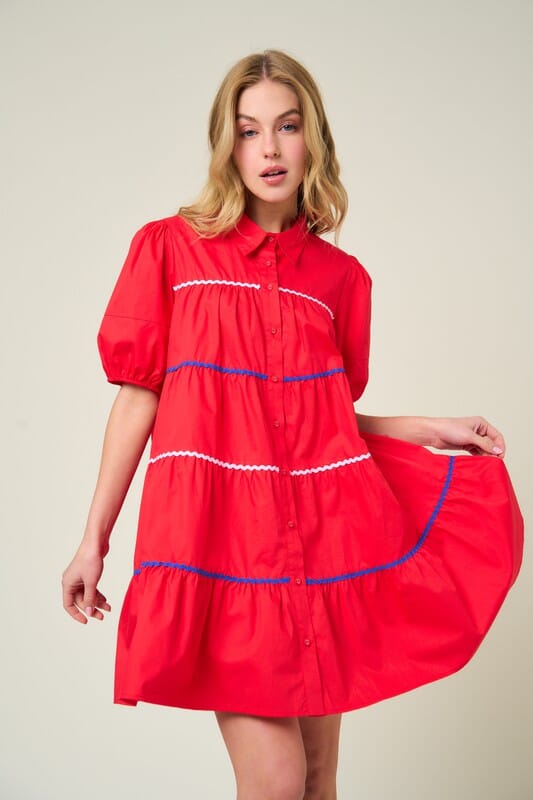 Poplin Ric Rac Shirt Dress 143 Story 