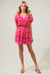 Poppy Punch Amina Surplice Ruffle Mini Dress Sugarlips 