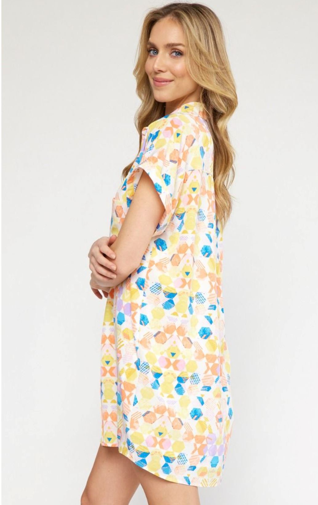 Print Button Dress entro 