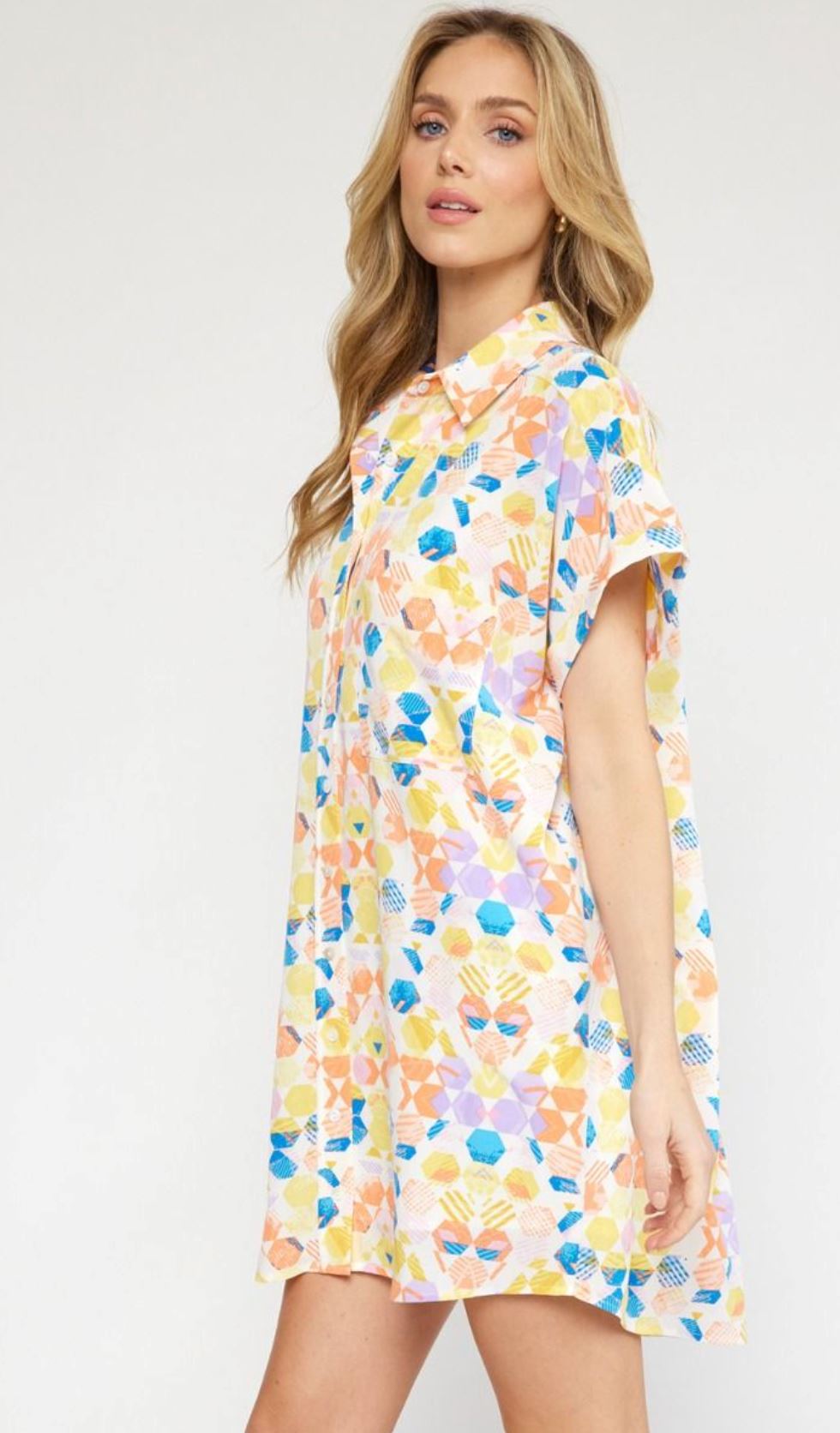 Print Button Dress entro 