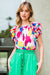 Print Layered Ruffle Shoulder Top Jodifl 