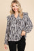 Print Long Bishop Sleeves Top Jodifl 