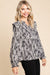 Print Long Bishop Sleeves Top Jodifl 