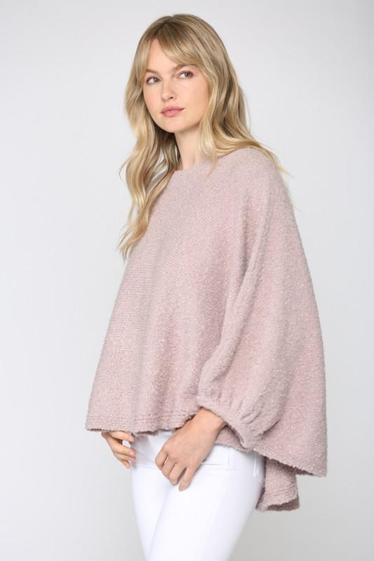 Puff Sleeve Poncho tops Fate 