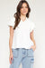 Puff Sleeve V Neck Top entro 