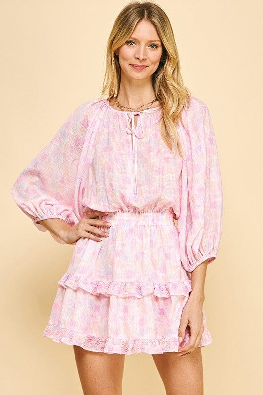 Puff Sleeve Watercolor Dress Pinch 