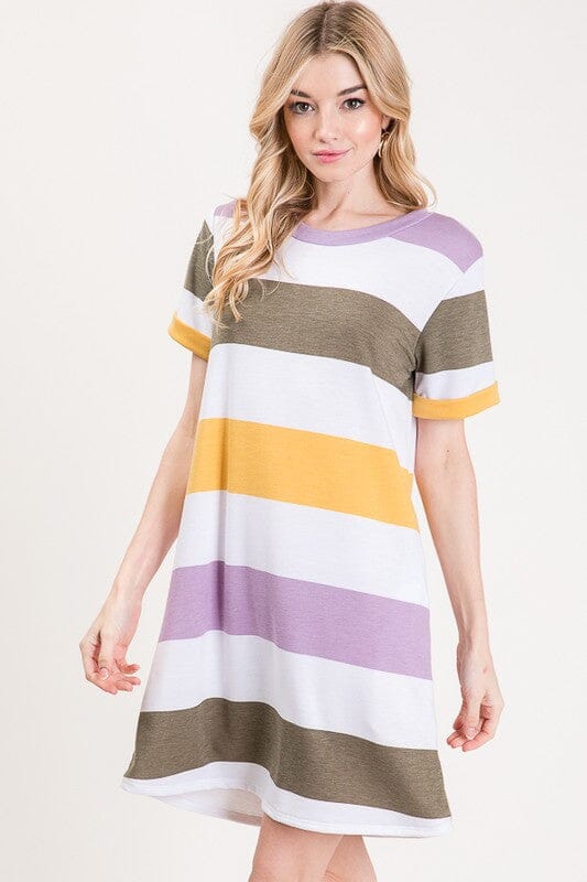 Purple Green and Gold Striped French Terry Dress 2010 twentyten 