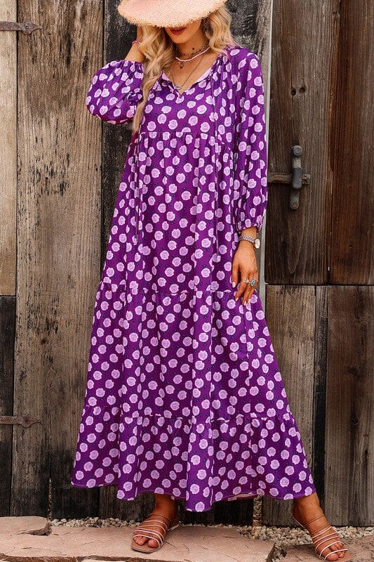 Purple Rose Flowy Maxi Kentce 