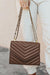 Quilted Pattern Gold Chain Braid Square Bag Kentce 