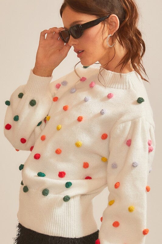 Rainbow Pom Pom Sweater Main Strip 