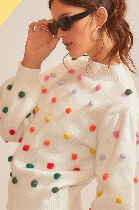 Rainbow Pom Pom Sweater Main Strip 