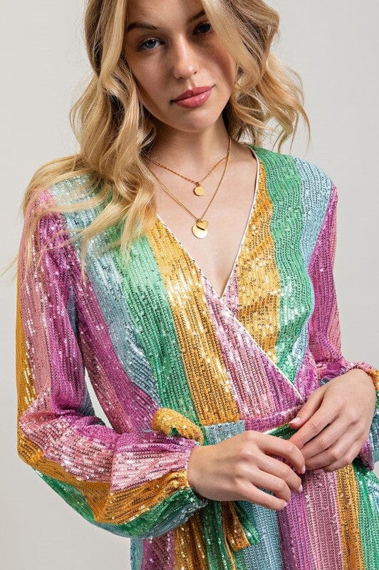 pastel rainbow wrap dress Essential Luisa Wrap Dress