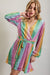 Rainbow Sequin Wrap Dress bessto 