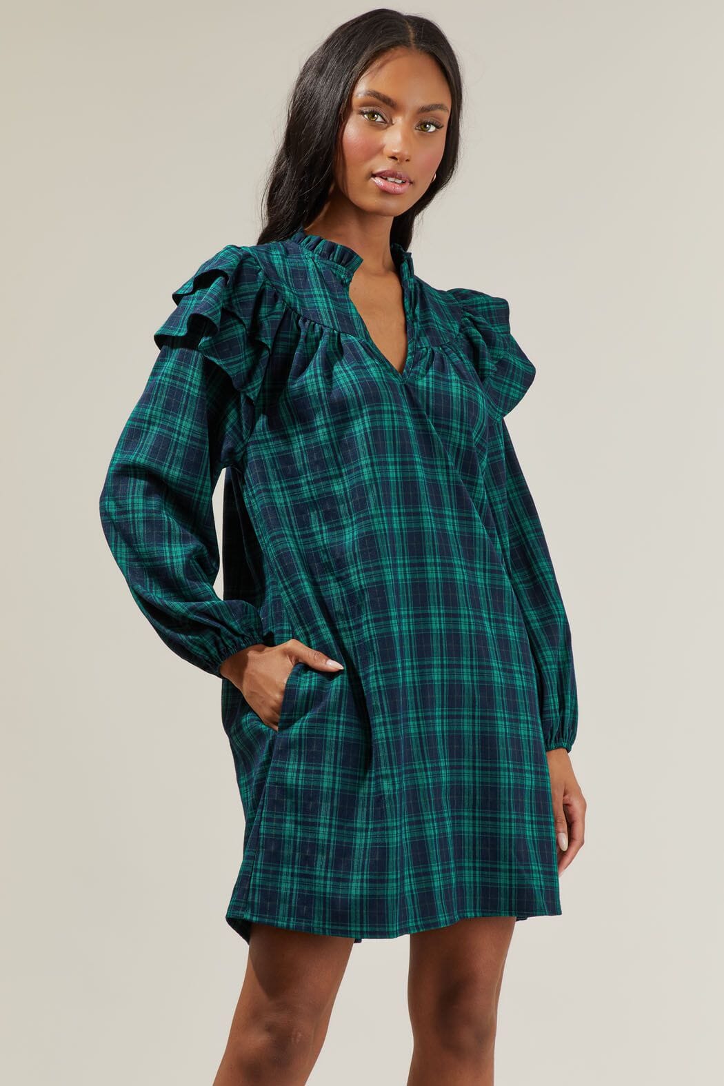 Raquel Plaid Babydoll Dress Sugarlips 