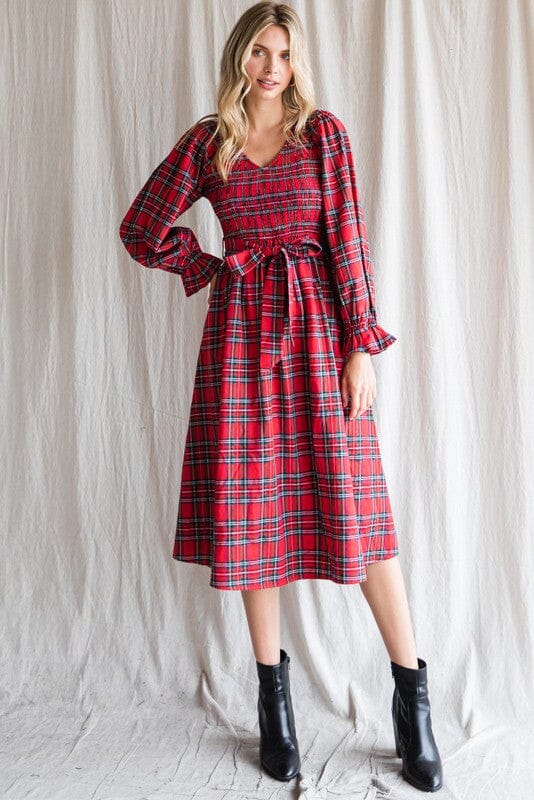 Red Tartan Midi Jodifl 