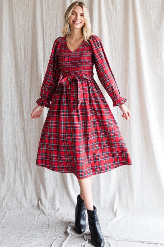 Red Tartan Midi Jodifl 