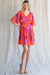 Red/Pink Chiffon Dress Floral Ships early May jodifil 