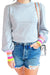 Ribbed Balloon Sleeve Sweater Kentce 