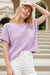 Ribbed Lilac Knit Sweater Top lumiere 