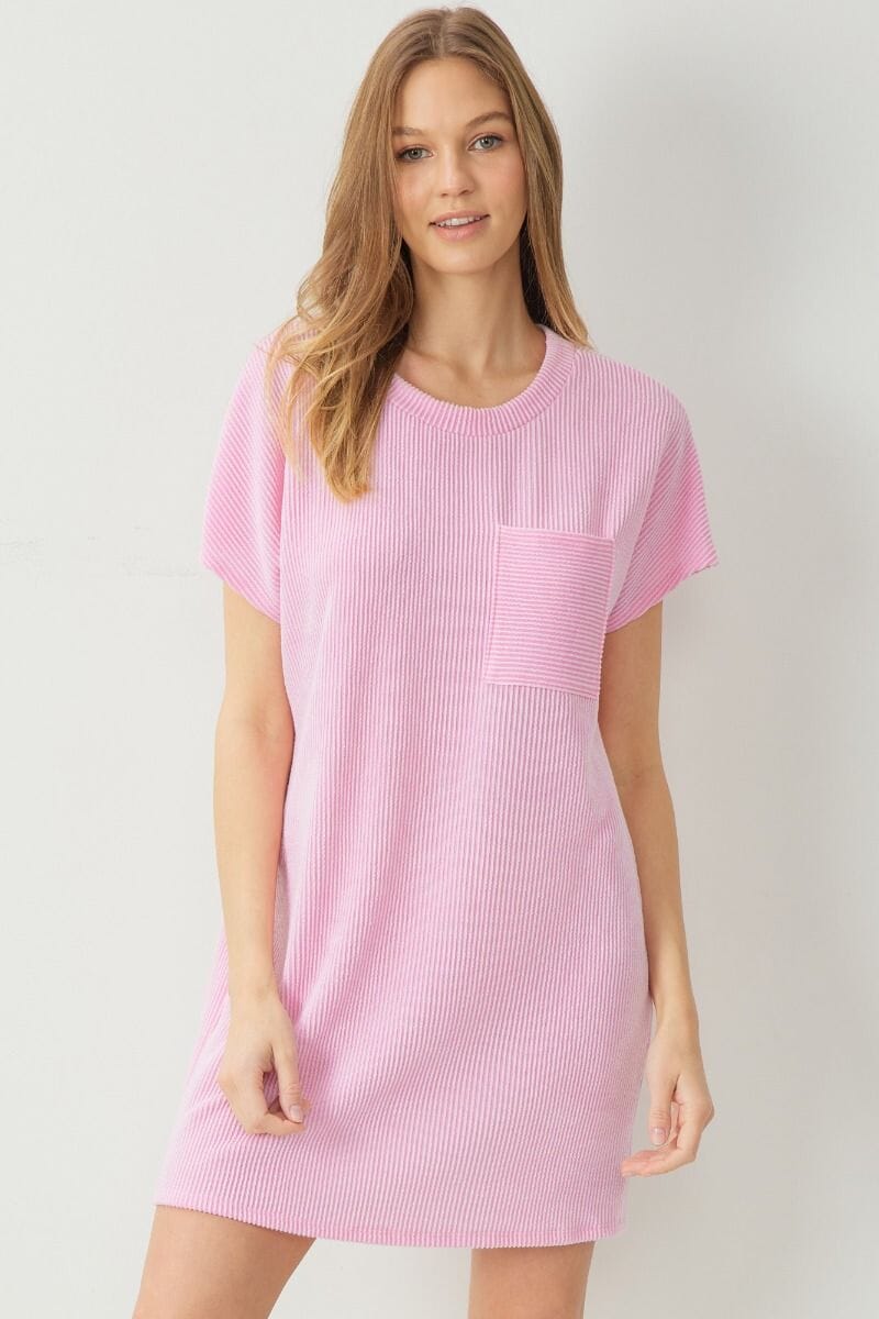 Ribbed Pocket Tee Dress entro 