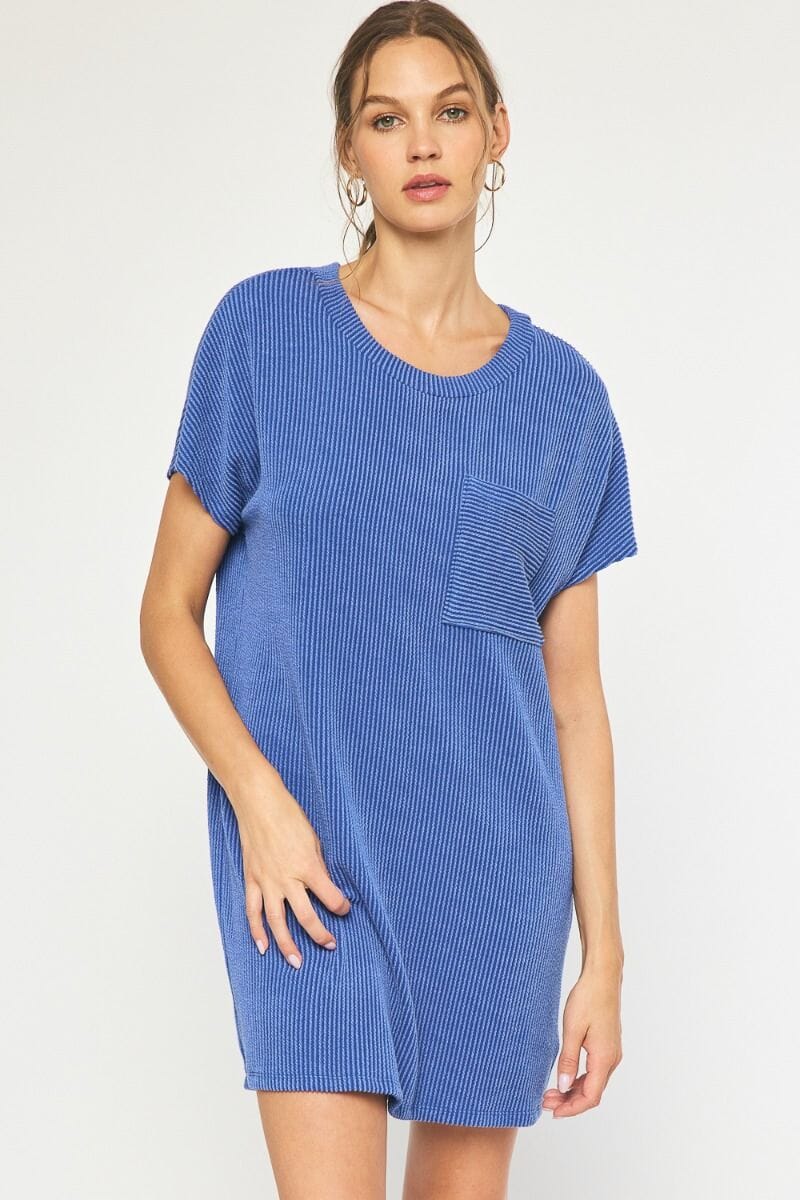 Ribbed Round Neck Knit Dress entro 