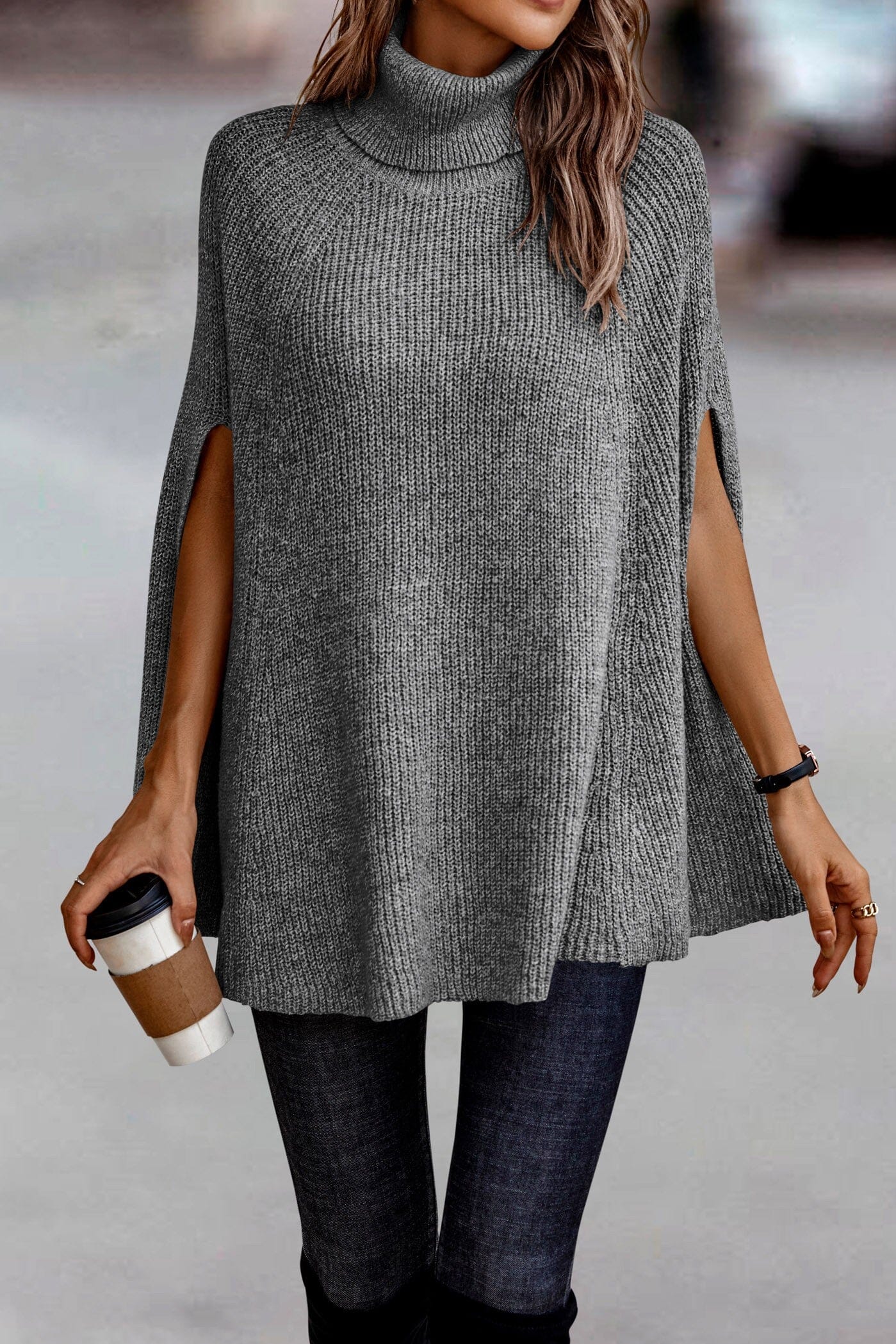 Roll Neck Knit Solid Loose Fit supreme fashion 