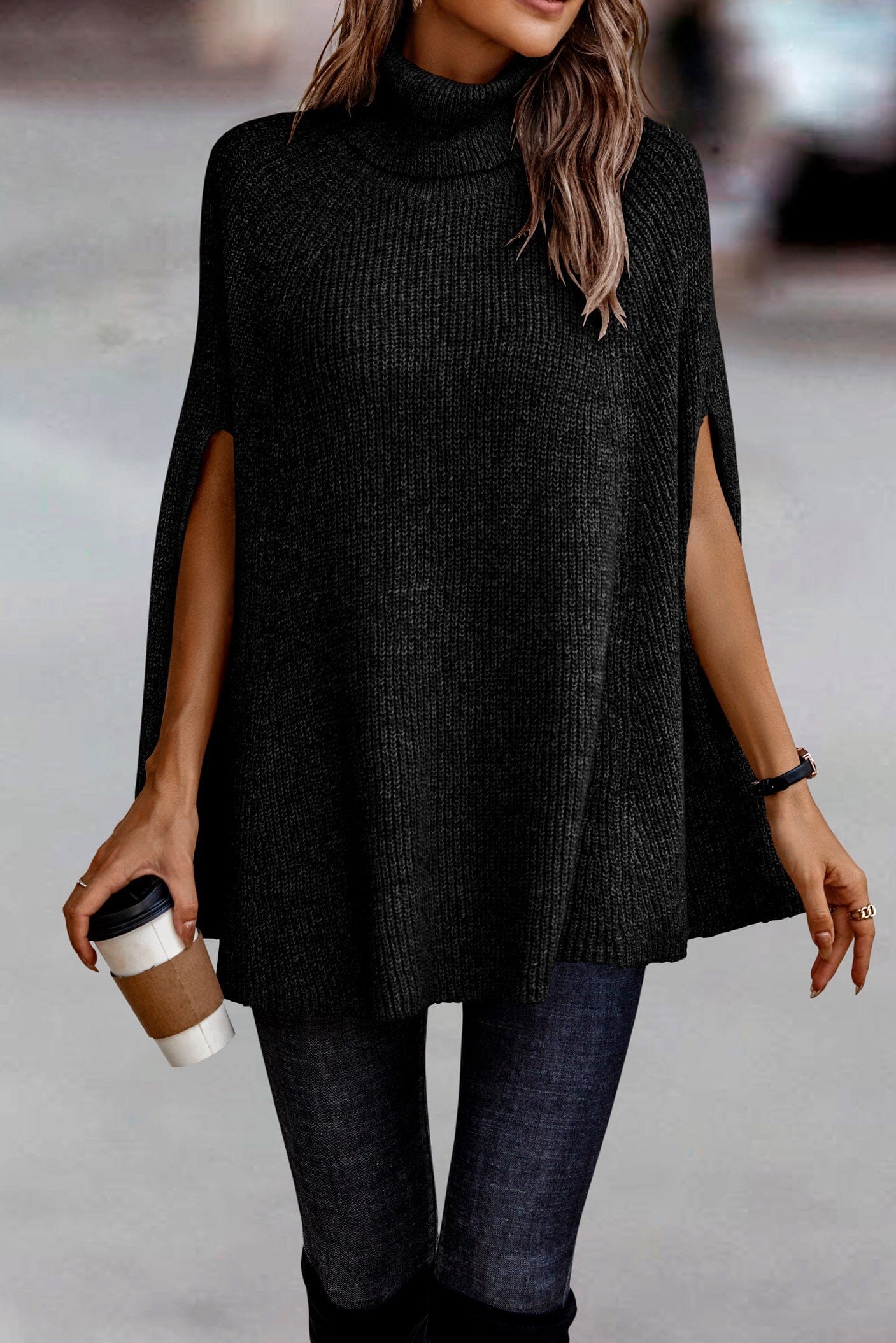 Roll Neck Knit Solid Loose Fit supreme fashion 