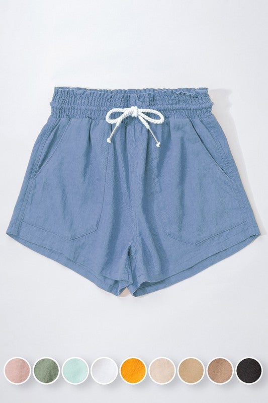 Rope Drawstring Linen Shorts Trend Notes 