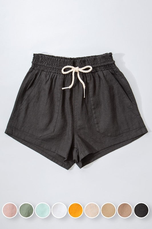 Rope Drawstring Linen Shorts Trend Notes 