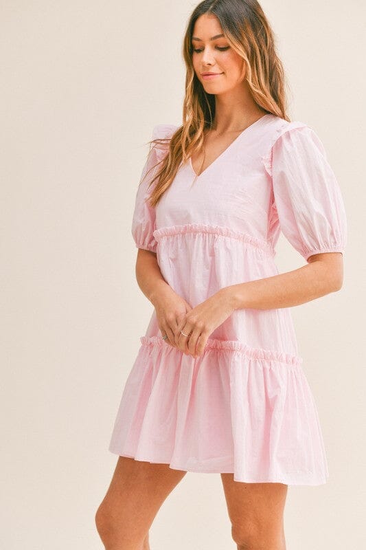 Ruffle Shoulder Puff Dress Mable 
